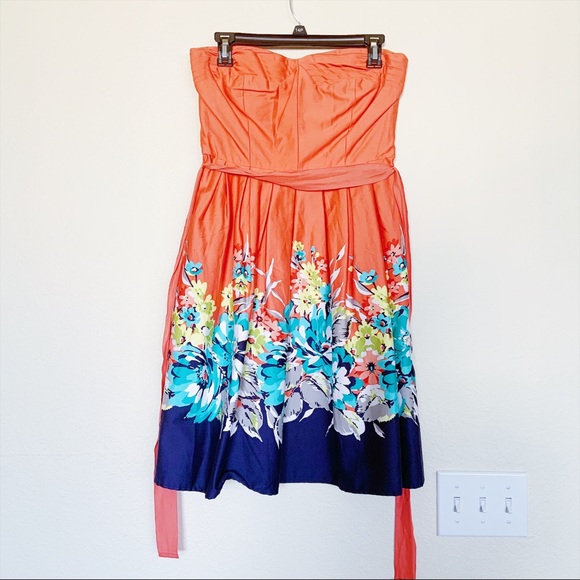 Spense Dresses & Skirts - Spense Floral Orange Dress